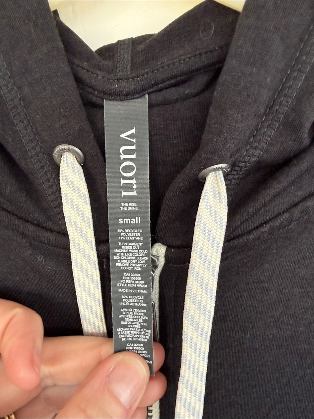Vuori washed black Zip-Up Hoodie - Picture 2 of 2